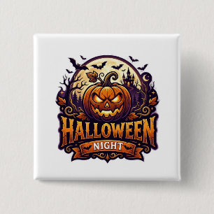 Halloween Night 15 Cm Square Badge