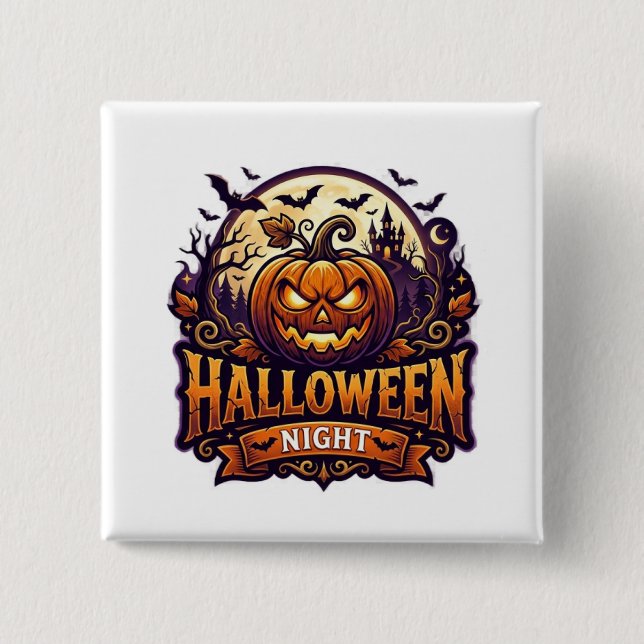 Halloween Night 15 Cm Square Badge (Front)