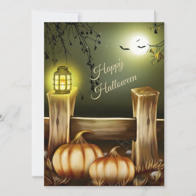 Halloween Night at Countryside - Pumpkins and Bats Card (Front)