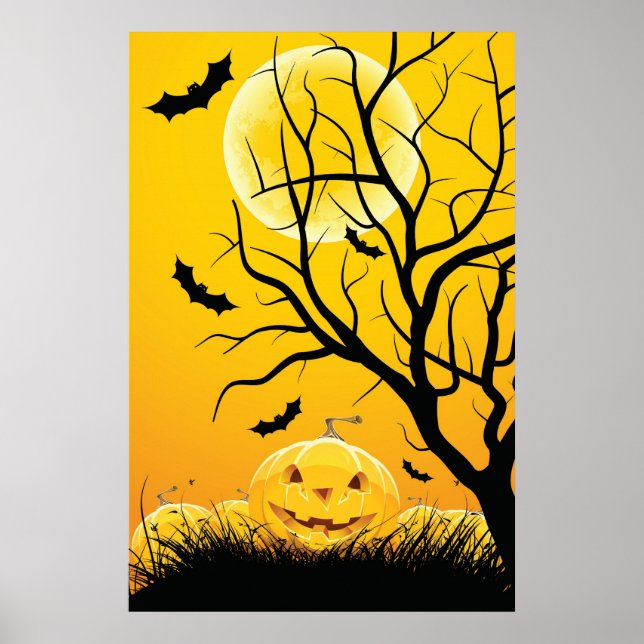 Halloween night background poster (Front)