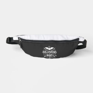 Halloween Night Bat Spider Web Vector Design_1 Bum Bags