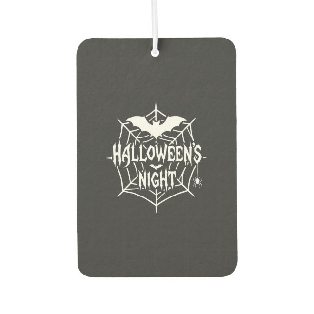 Halloween Night Bat Spider Web Vector Design_1 Car Air Freshener (Front)