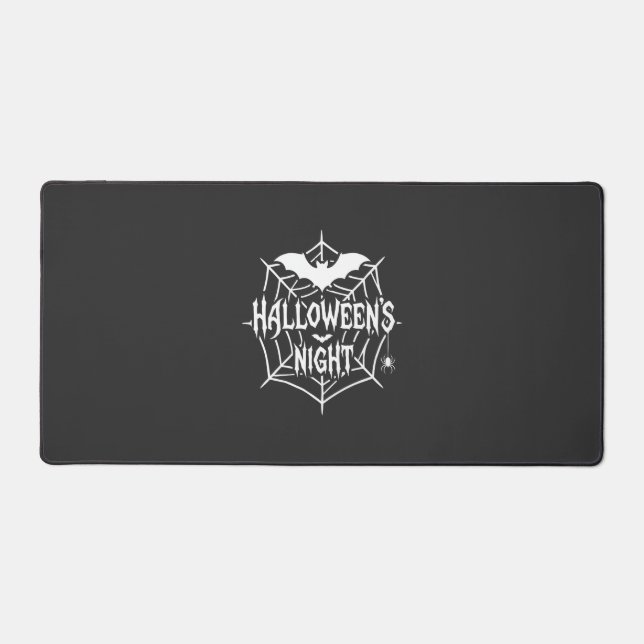 Halloween Night Bat Spider Web Vector Design_1 Desk Mat (Front)
