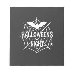 Halloween Night Bat Spider Web Vector Design_1 Notepad