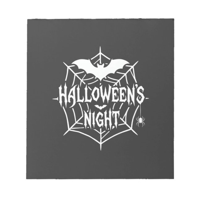 Halloween Night Bat Spider Web Vector Design_1 Notepad (Front)