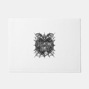Halloween Night Bat Spiderweb Vintage Shirt Design Doormat