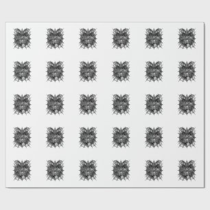 Halloween Night Bat Spiderweb Vintage Shirt Design Wrapping Paper