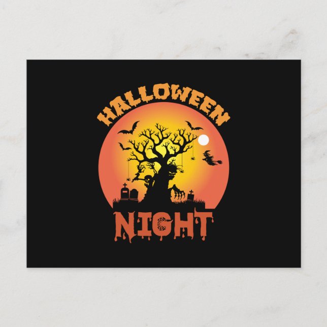 Halloween Night Birthday Postcard (Front)