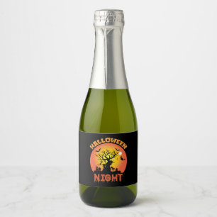 Halloween Night Birthday Sparkling Wine Label