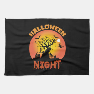 Halloween Night Birthday Tea Towel
