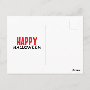 Halloween night cartoon ghost in town postcard