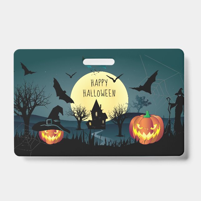 Halloween Night Celebration Carnival Trendy ID Badge (Front)