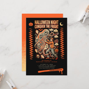 Halloween Night Conquer the Fright Costume Party Invitation