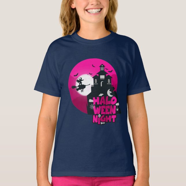 Halloween Night Costume for girls T-Shirt (Front)