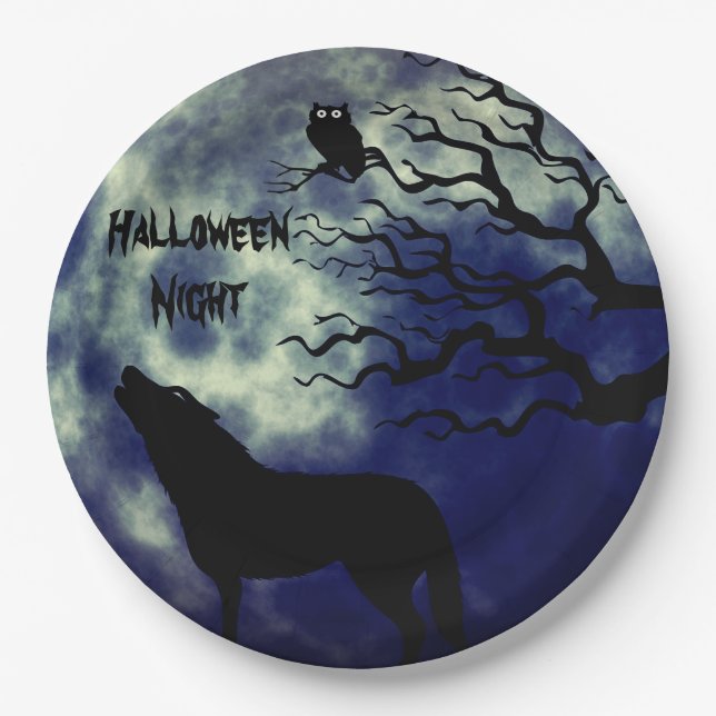 Halloween Night Fullmoon 2 Paper Plate (Front)