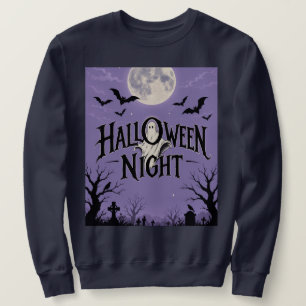 Halloween Night Ghost Moon Graveyard Sweatshirt