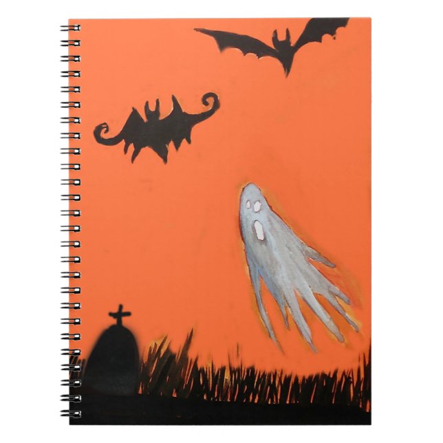 Halloween Night Ghost Spooky Notebook (Front)