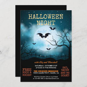 Halloween Night Halloween Party   Invitation