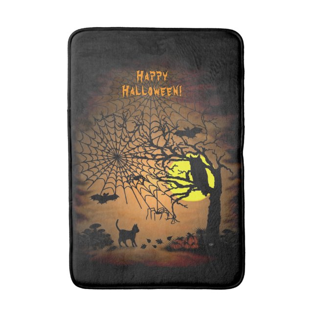 Halloween Night , Happy Halloween ! Bath Mat (Front Vertical)