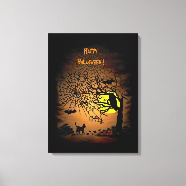 Halloween Night , Happy Halloween ! Canvas Print (Front)