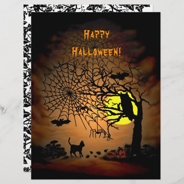 Halloween Night , Happy Halloween! Custom Letterhead (Front/Back)