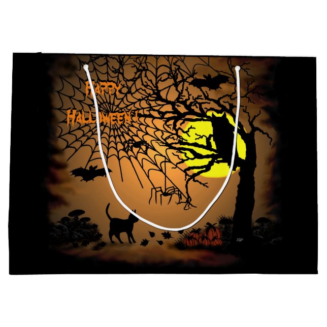 Halloween Night , Happy Halloween ! Large Gift Bag (Back)