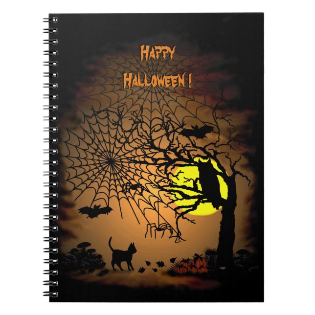 Halloween Night , Happy Halloween ! Notebook (Front)