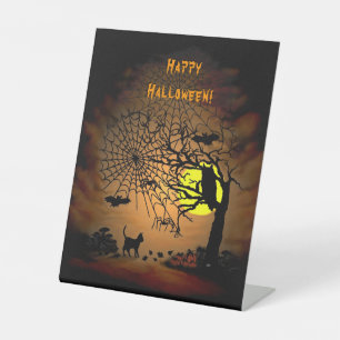 Halloween Night , Happy Halloween! Pedestal Sign