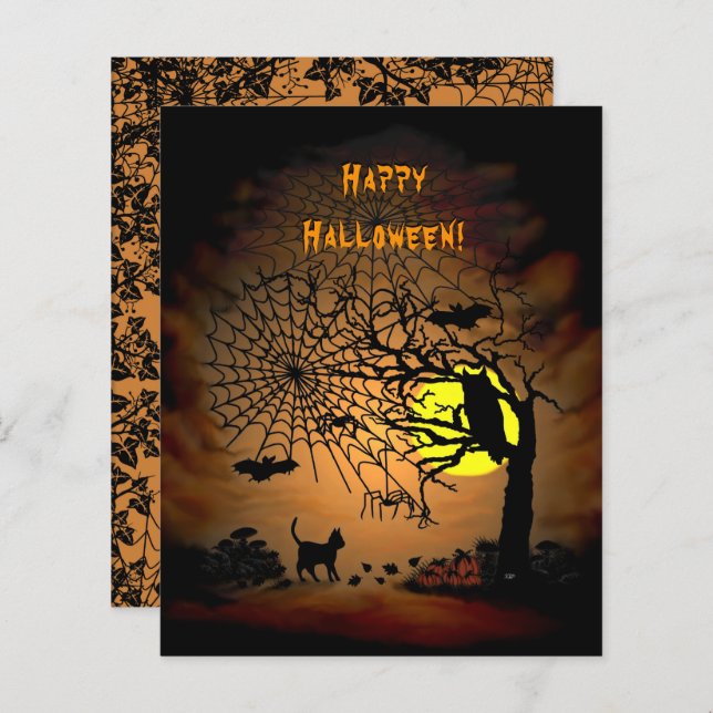 Halloween Night Happy Halloween! Stationery Paper  (Front/Back)