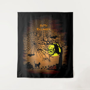 Halloween Night , Happy Halloween ! Tapestry