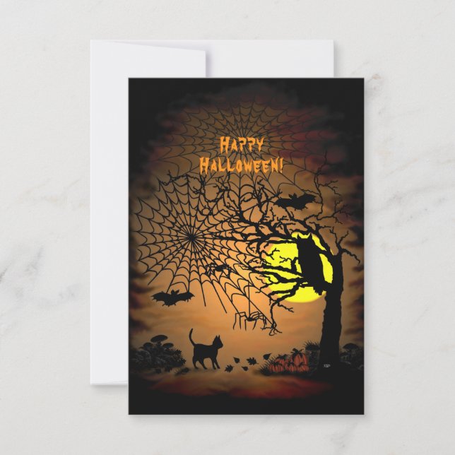 Halloween Night , Happy Halloween ! Thank You Card (Front)