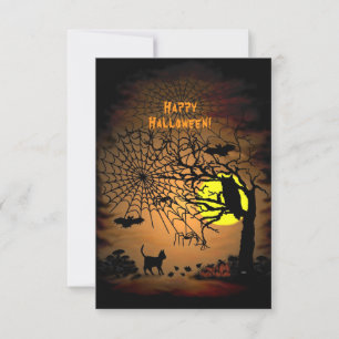 Halloween Night , Happy Halloween ! Thank You Card