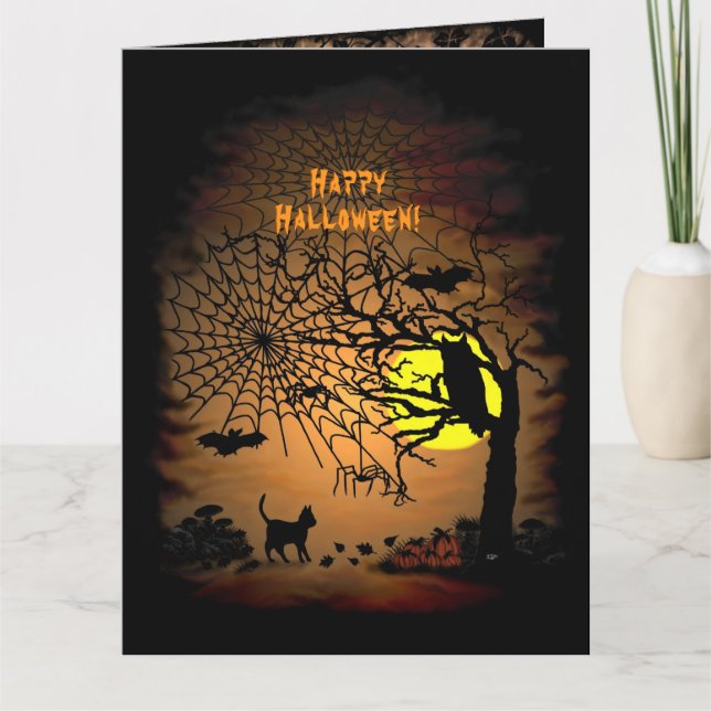 Halloween Night , Happy Halloween ! Thank You Card (Front)