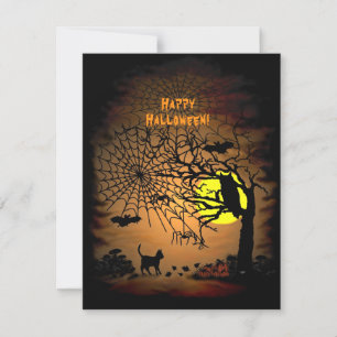 Halloween Night , Happy Halloween ! Thank You Card