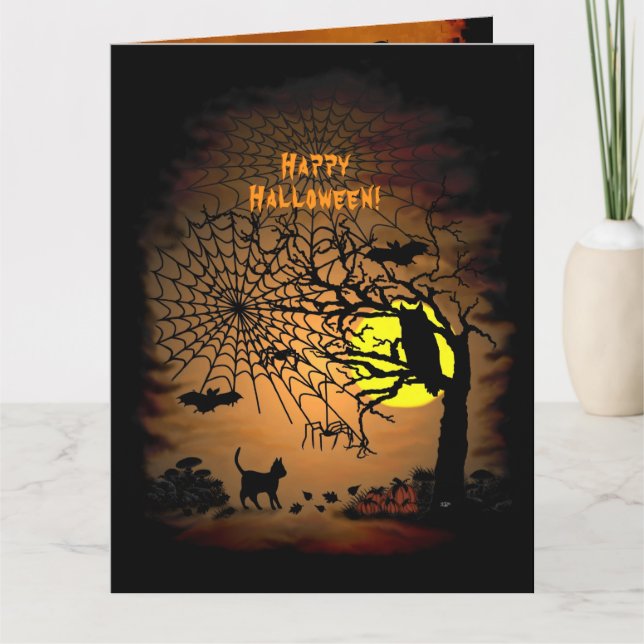 Halloween Night , Happy Halloween ! Thank You Card (Front)