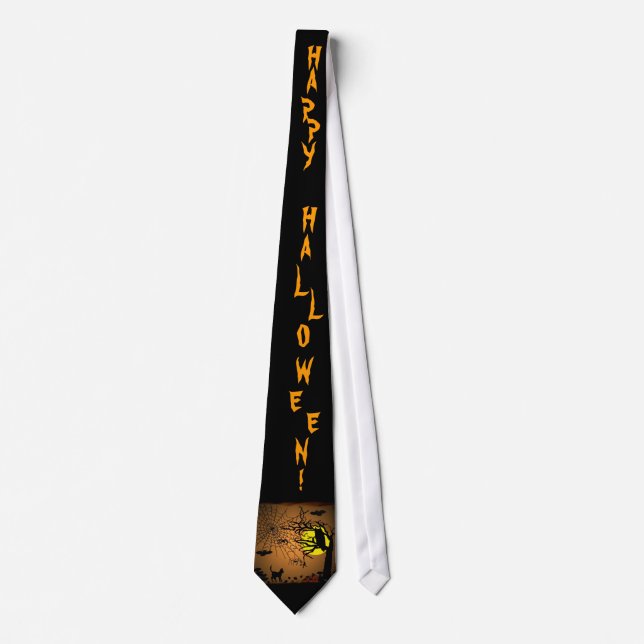 Halloween Night , Happy Halloween! Tie (Front)