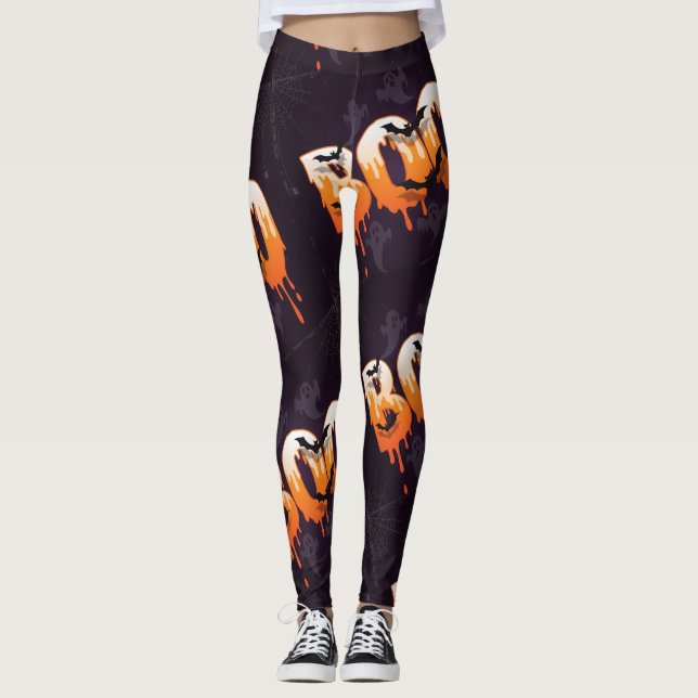 Halloween Night Illustration Leggings (Front)