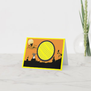 Halloween Night in Orange Glow Add Your Photo Card