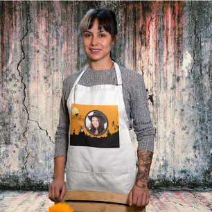 Halloween Night in Orange Glow Add Your Photo Standard Apron