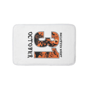 Halloween Night October Haunted House Witch Pumpki Bath Mat