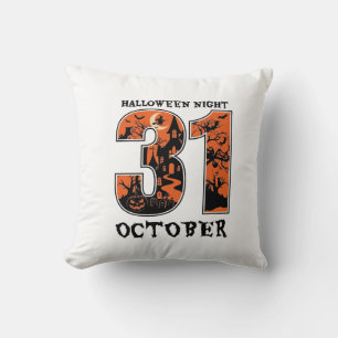 Halloween Night October Haunted House Witch Pumpki Cushion