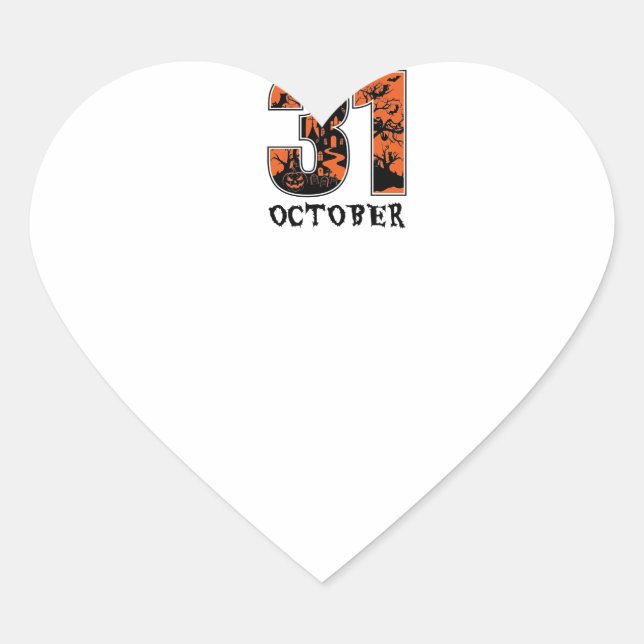 Halloween Night October Haunted House Witch Pumpki Heart Sticker (Front)