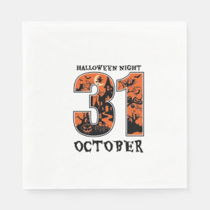 Halloween Night October Haunted House Witch Pumpki Napkin