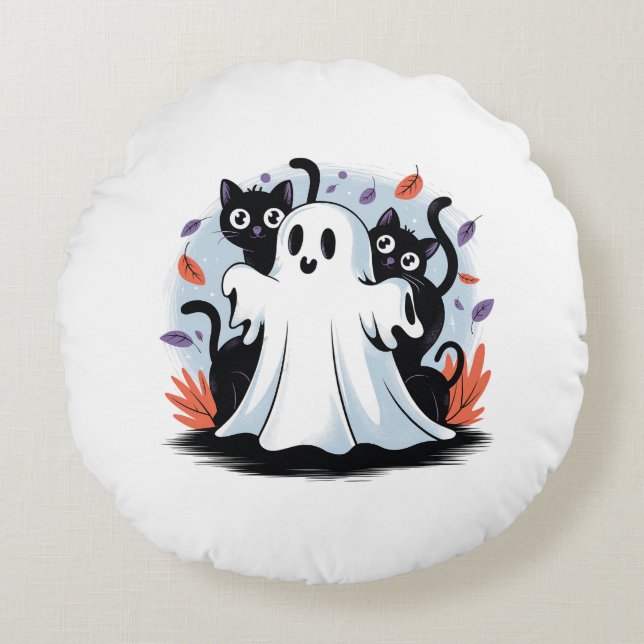 Halloween Night Prowl  Round Cushion (Front)