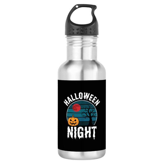 Halloween Night Pumpkin Tree Vector 532 Ml Water Bottle (Front)