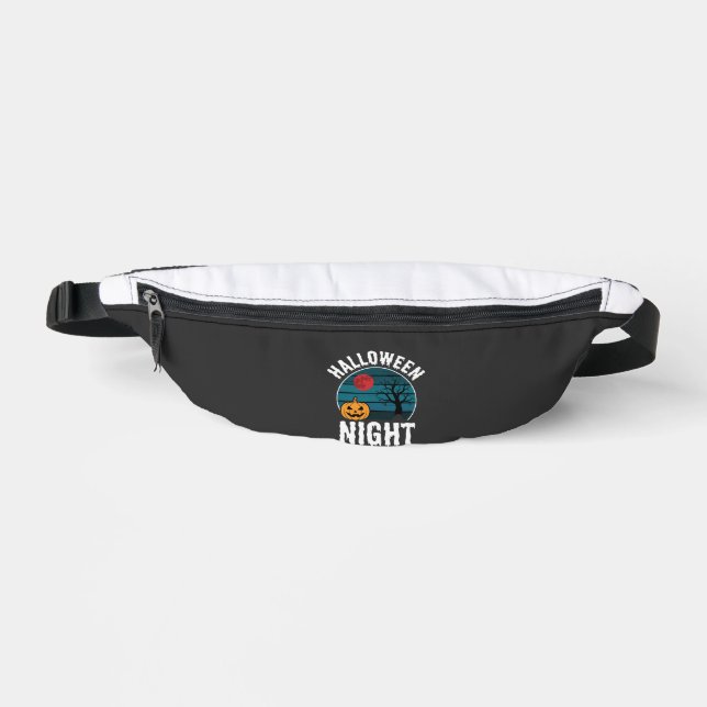 Halloween Night Pumpkin Tree Vector Bum Bags (Front)