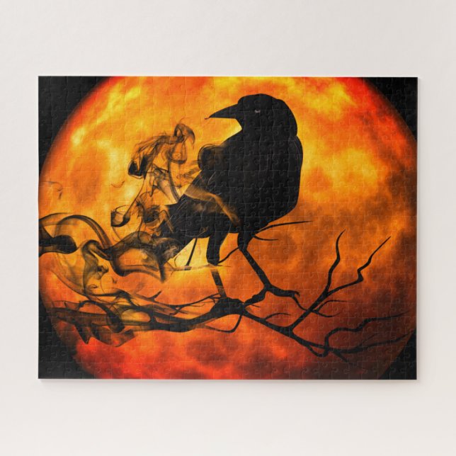 Halloween night raven jigsaw puzzle (Horizontal)