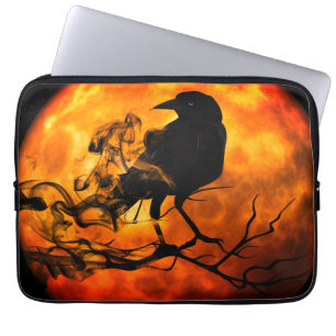 Halloween night raven laptop sleeve