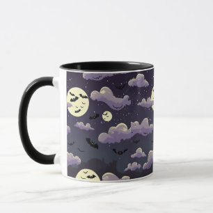 halloween night sky vector wed spooky mug