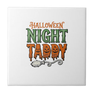 Halloween Night Taddy Vintage Witch Broom Shirt De Tile